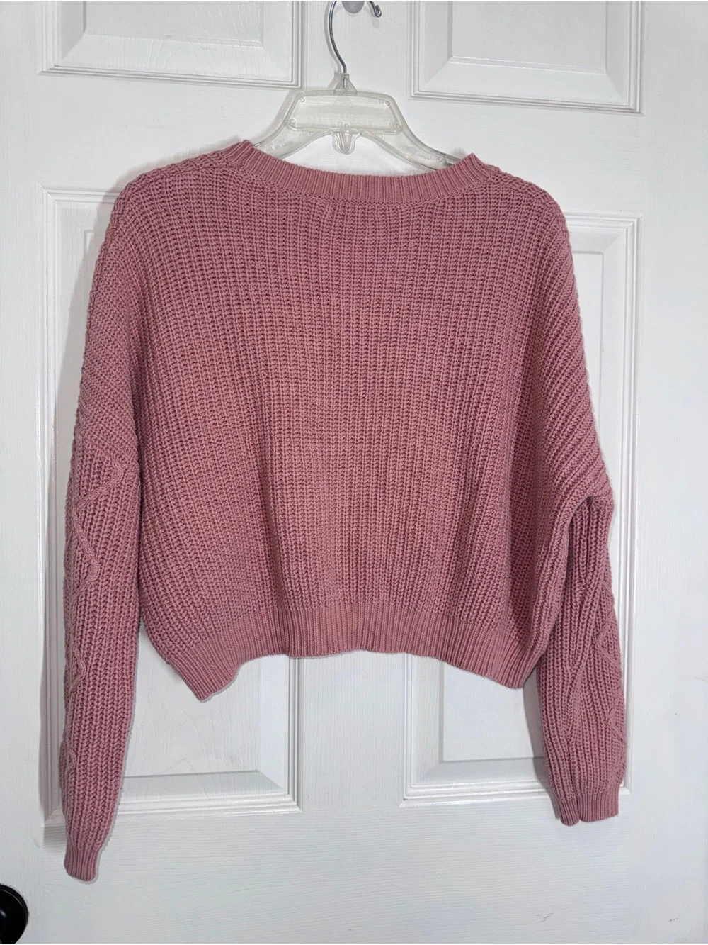 Fashion Nova Mauve Pink Textured Chunky Knit Crewneck Sweater Size M - Picture 9 of 9